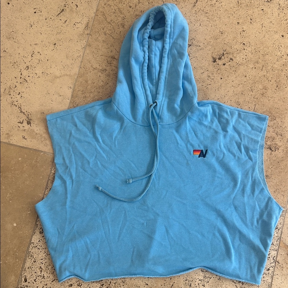 Aviator Nation Light Blue Hooded Sweatshirt